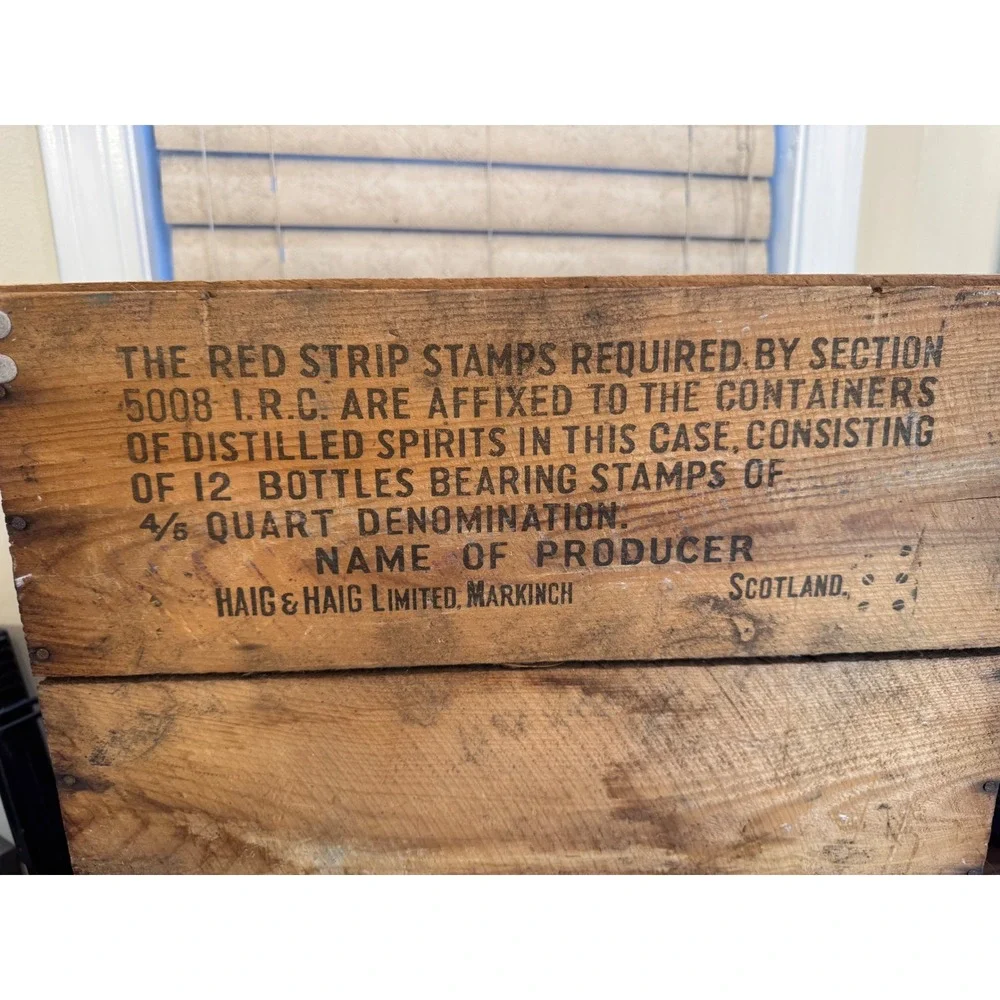 Vintage Haig &‎ Haig Blended Scotch Whisky Wooden Crate Display Decor